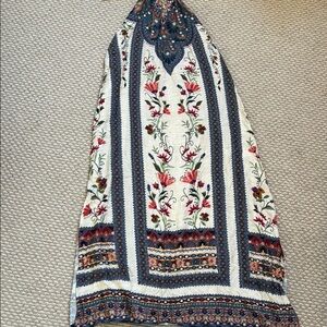 Farm Rio halter maxi dress, floral pattern off white XS (pp in Brazil)
